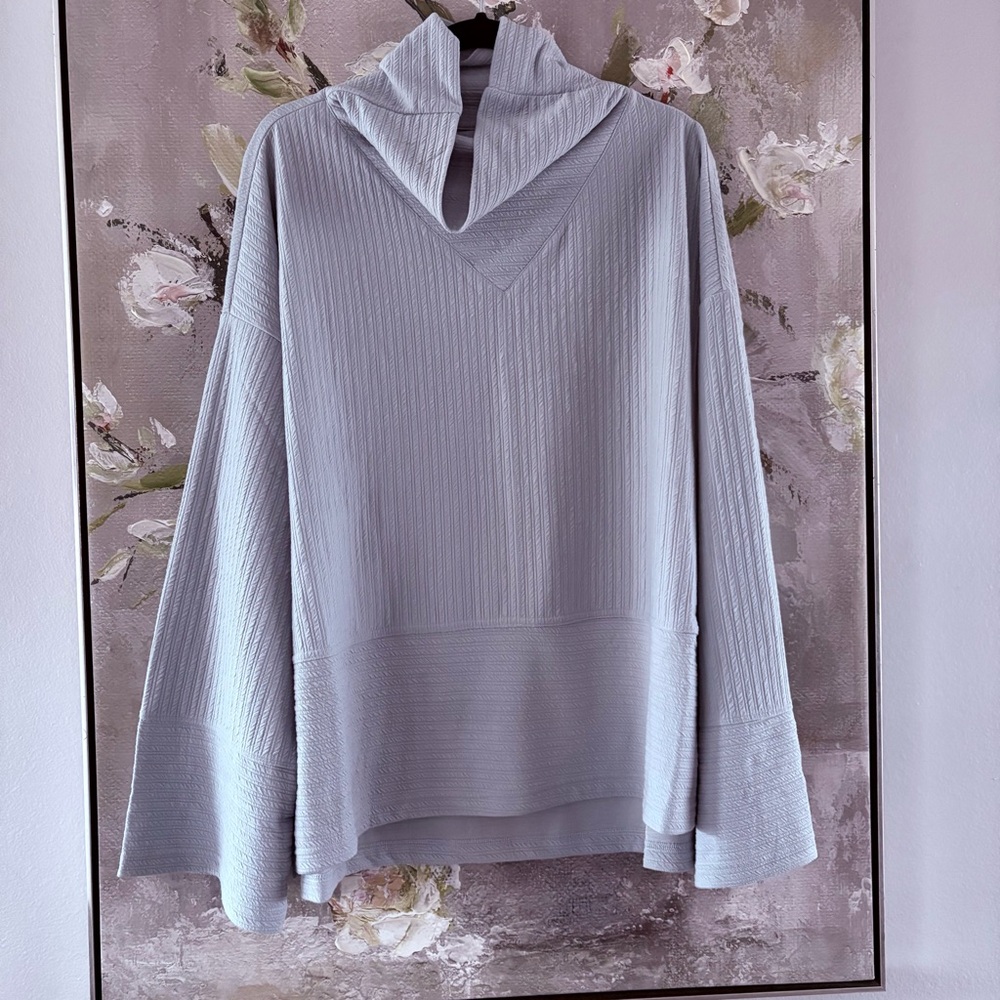 Tahari Sport Blue Cowl Neck